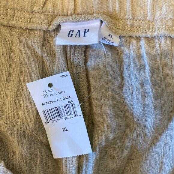 NWT GAP Women's Mid Rise Gauze Wide Leg Pull On Pant Beige Size XL - Picture 6 of 10